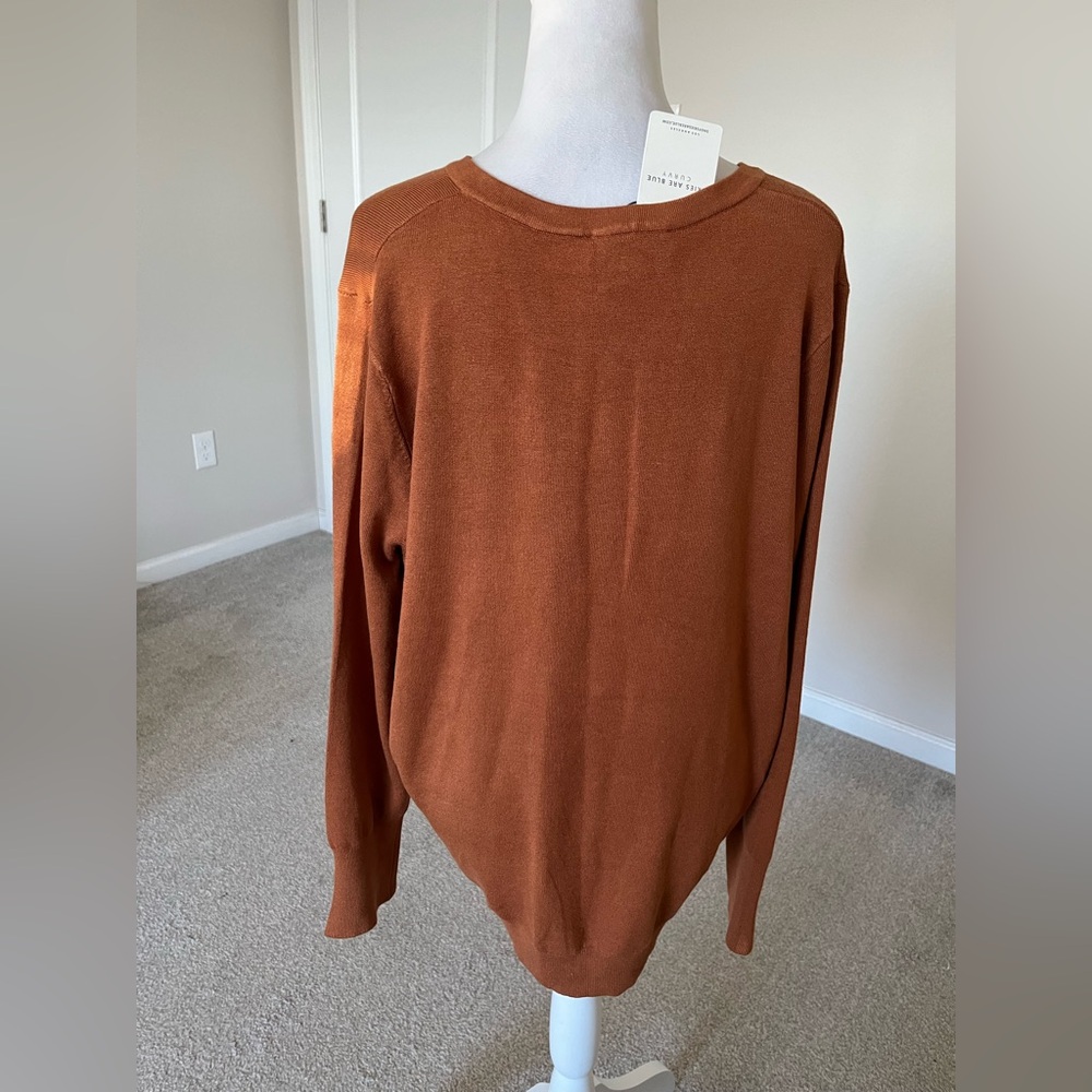 NWT Skies Are Blue Brown VNeck Sweater Size 1X - Picture 2 of 9